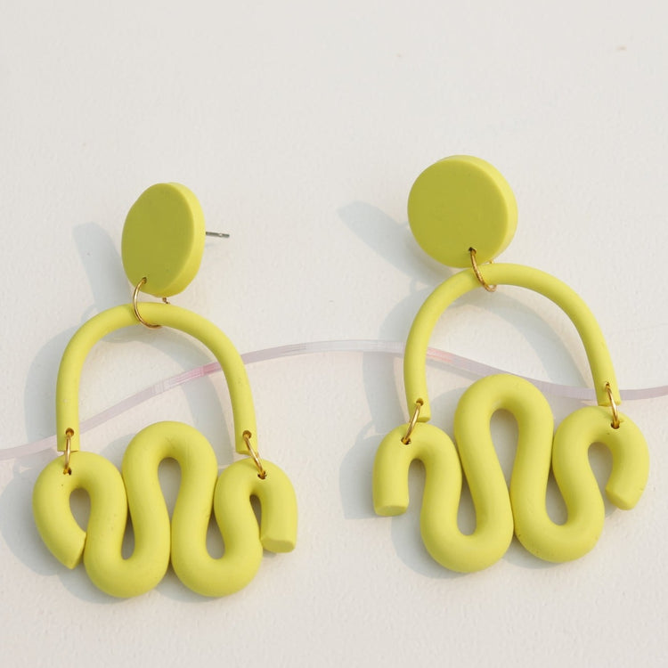 Lemon Drop Abstract Clay Earrings