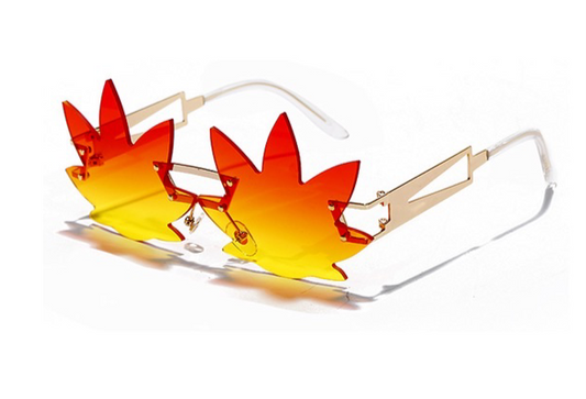 SMOKED Leaf Design Rimless Sunglasses - SHOP DAUNTLESS